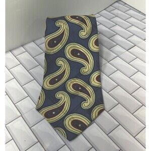 Vintage Mens Y2K Polo Ralph Lauren 100% Silk Paisley Print Necktie